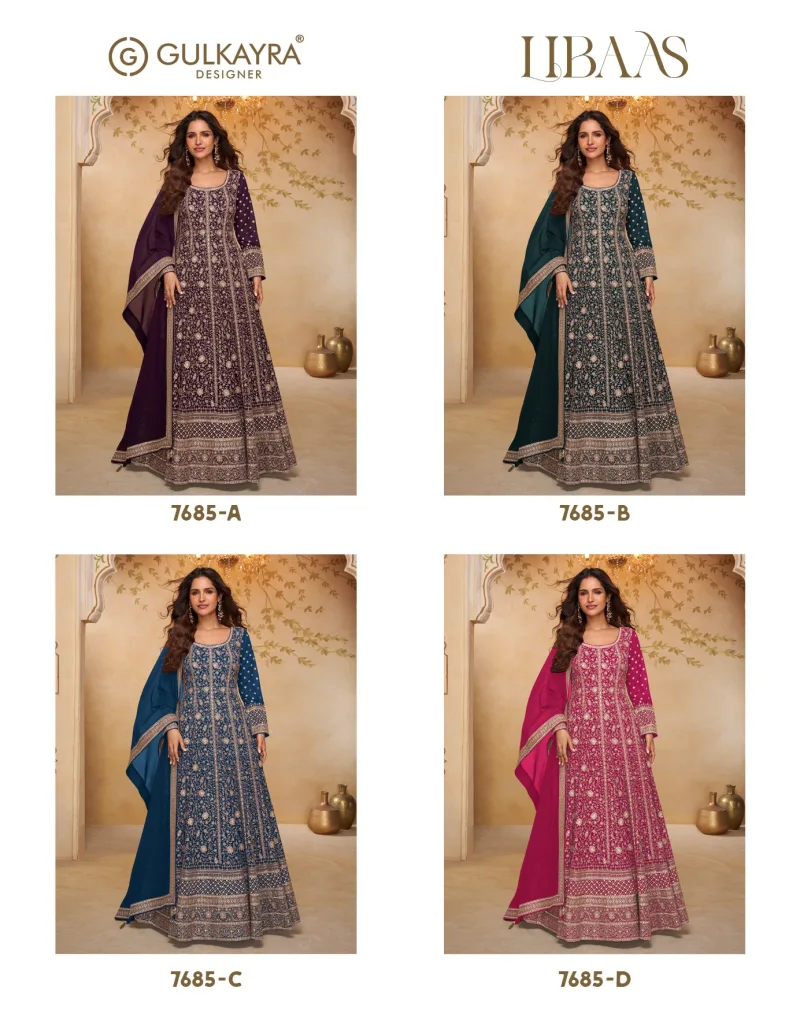 Libaas By Gulkayra Real Georgette Embroidery Gown With Dupatta